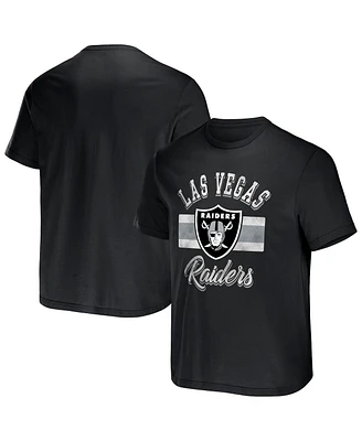 Men's Nfl x Darius Rucker Collection by Fanatics Black Las Vegas Raiders Stripe T-shirt