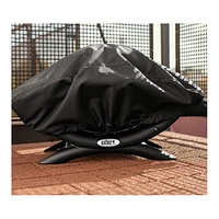 Weber Q1200 Liquid Propane Grill (Orange) With Grill Cover