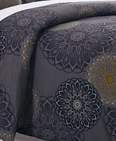 Southshore Fine Linens Midnight Floral 3-Pc. Comforter Set