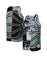 Men's Mitchell & Ness Shaquille O'Neal Black and Gray Orlando Magic Sublimated Player Tank Top