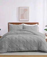 Unikome 3 Piece Pinch Pleated Down Alternative Comforter Set