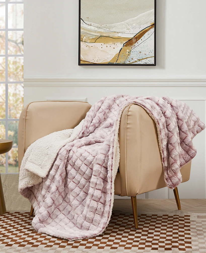 Royal Luxe Reversible Micromink to Faux-Sherpa Tie-Dye Throw, 50" x 60", Exclusively at Macy's