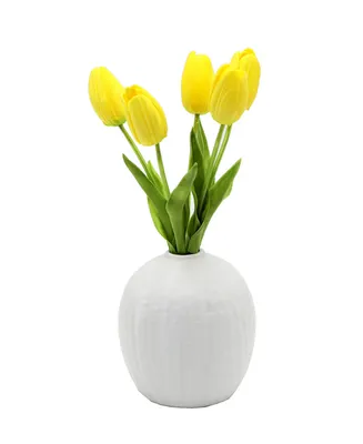 Flora Bunda Real-Touch Tulips in Vase, 11.25"
