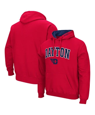 Men's Colosseum Red Dayton Flyers Arch and Logo Pullover Hoodie