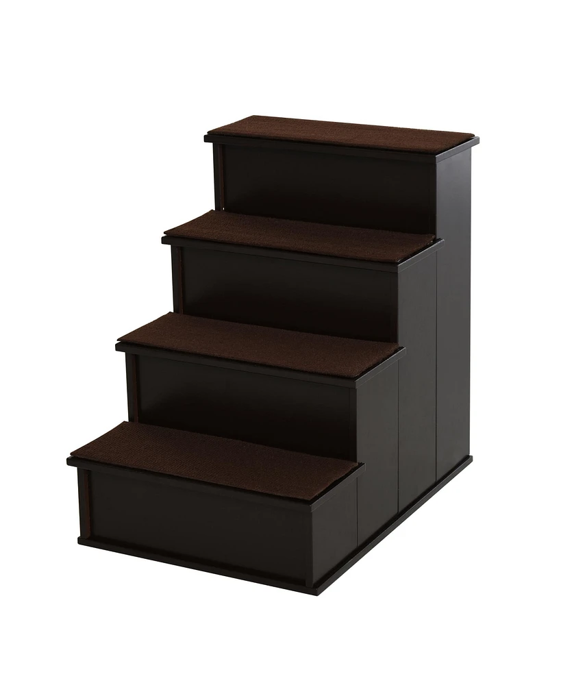4-Step Wooden Pet Stairs, Small Animal Steps w/ Cushion 22 Lbs