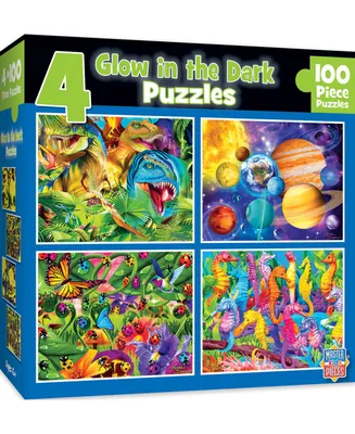 MasterPieces Glow in the Dark 4-Pack 100 Piece Jigsaw Puzzles - V2