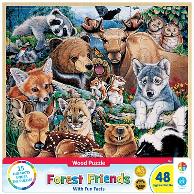 MasterPieces Wood Fun Facts Forest Friends 48 Piece Wood Jigsaw Puzzle