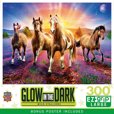 MasterPieces Glow in the Dark - Wild Stallions 300 Piece Ez Grip Puzzle