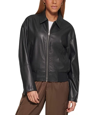 Levi's Women's Faux Leather Lightweight Bomber Jacket