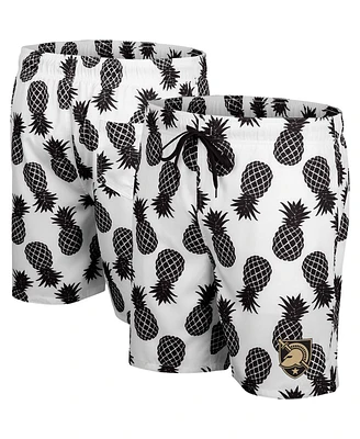 Men's Colosseum White, Black Army Knights Pineapple Swim Shorts