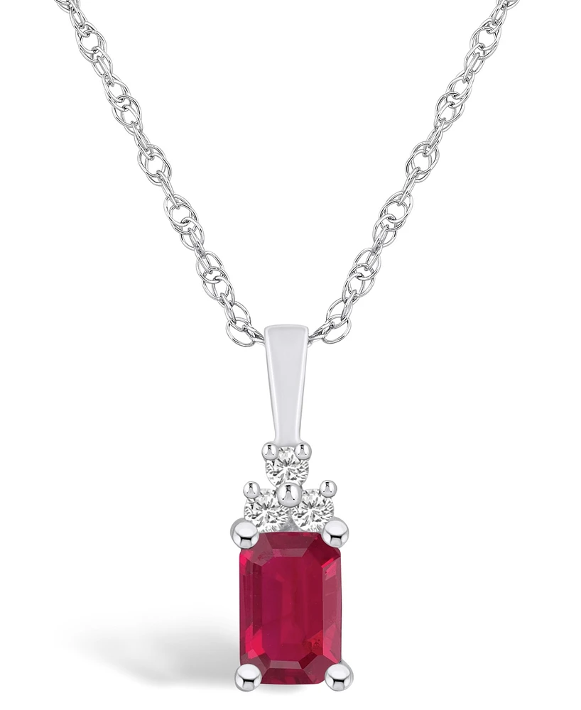 Macy's Ruby (3/4 Ct. t.w.) and Diamond Accent Pendant Necklace