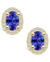 Macy's Tanzanite (/ Ct. t.w.) and Diamond (1/ Halo Stud Earrings