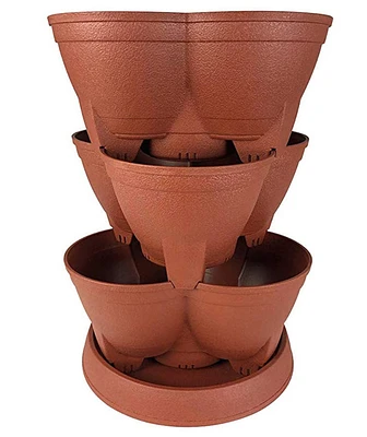 Stack-a-Pots 80281854E Stackable Planter 30 quarts - Brick
