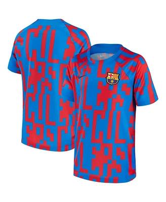 Men's Nike Blue Barcelona 2022/23 Pre-Match Top