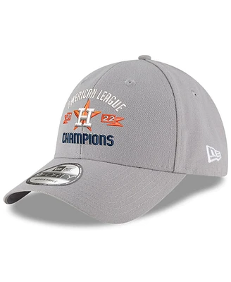 Men's New Era Gray Houston Astros 2022 American League Champions 9FORTY Adjustable Hat