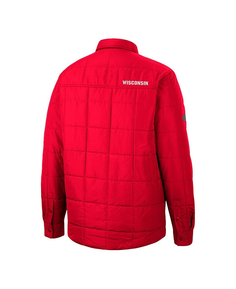 Men's Colosseum Red Wisconsin Badgers Detonate Quilted Full-Snap Jacket