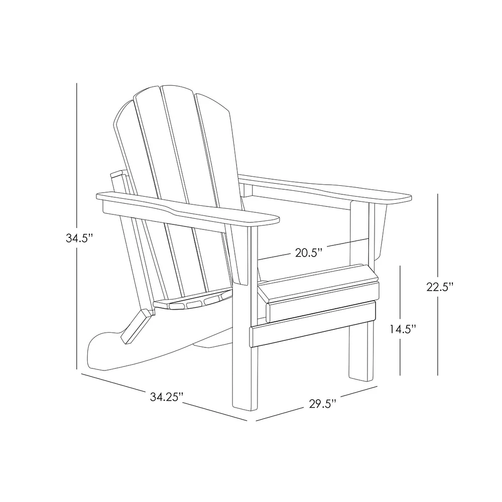 All-Weather Contoured Outdoor Poly Folding Adirondack Chair
