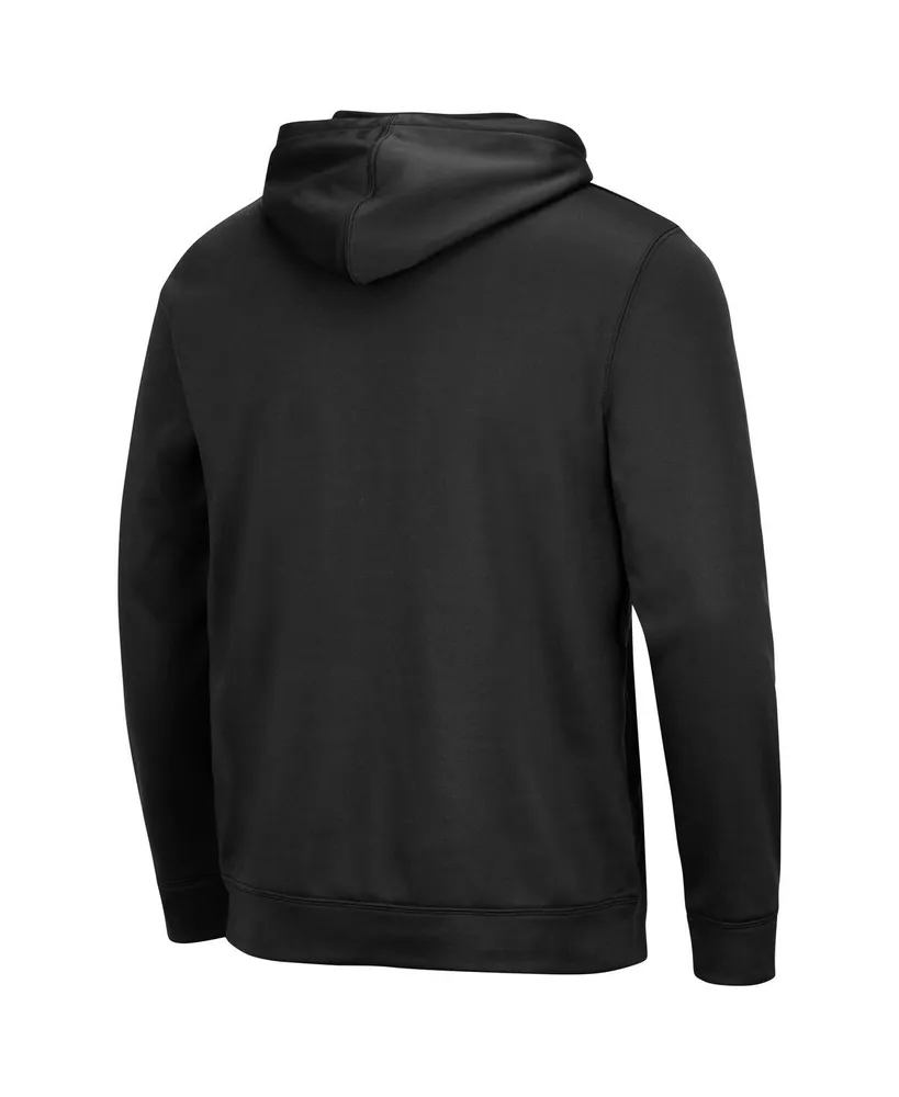 Men's Colosseum Black Texas Longhorns Blackout 3.0 Pullover Hoodie