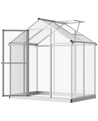 Outsunny 4' x 6' Portable Outdoor Walk-In Garden house w/ Roof Vent