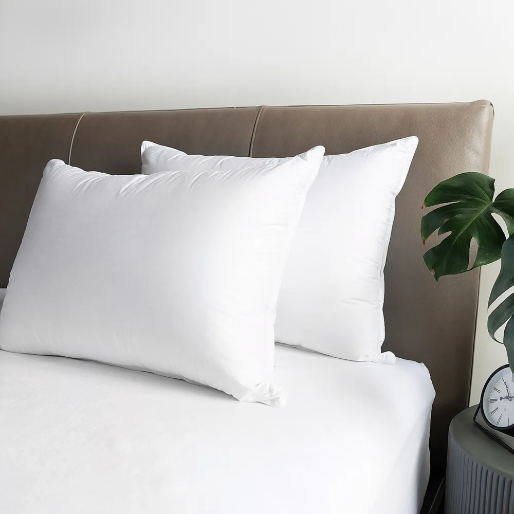 Firm 700 Fill Power Luxury White Duck Down Bed Pillow