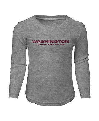 Big Boys Heather Gray Washington Football Team Long Sleeve T-shirt and Pants Sleep Set
