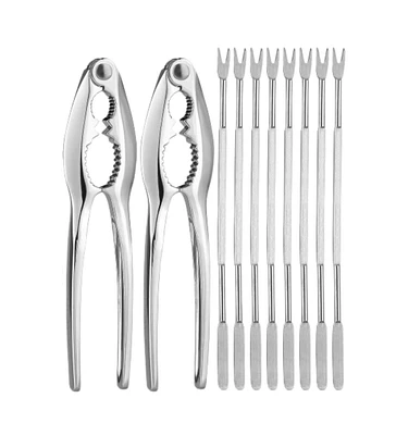 Zulay Kitchen 10 Piece Crab Crackers and Tools Set - Cracks Small to Large Pieces