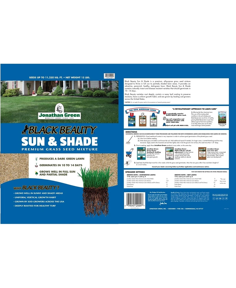 Jonathan Green (#12001) Black Beauty Sun & Shade Grass Seed, 1lb bag