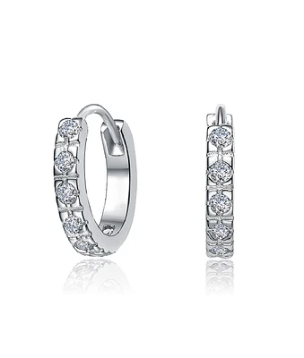Rachel Glauber Extra Mini Huggie Radiant Hoop Earrings with Sparkling Cubic Zirconia