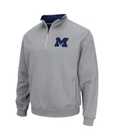 Men's Colosseum Heathered Gray Michigan Wolverines Tortugas Team Logo Quarter-Zip Jacket