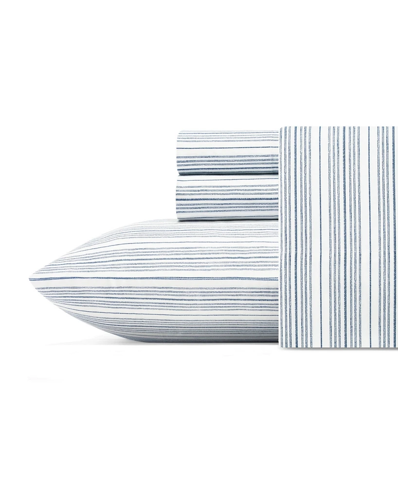 Nautica Beaux Stripe Cotton Percale 4-Piece Sheet Set