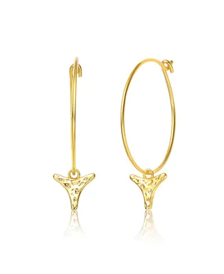 14K Gold Plated Cubic Zirconia Hoop Earrings