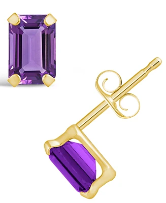 Macy's Gemstone Stud Earrings 10k Yellow Gold