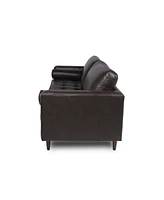 Maebelle Leather Sofa with Tufted Seat And Back