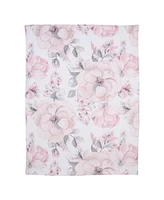 Lambs & Ivy Botanical Baby Watercolor Floral Pink Fleece Baby Blanket