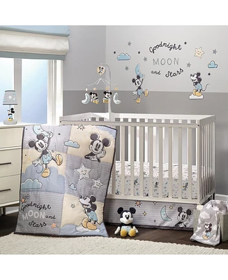 Lambs & Ivy Disney Baby Moonlight Mickey Mouse 3-Piece Nursery Crib Bedding Set
