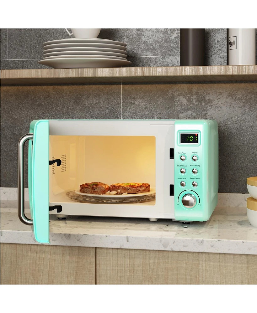 0.7Cu.ft Retro Countertop Microwave Oven 700W Led