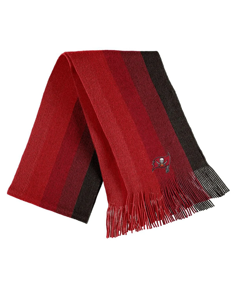 Women's Wear by Erin Andrews Red Tampa Bay Buccaneers Ombre Pom Knit Hat and Scarf Set