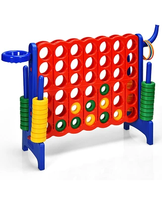 4-in-a Row Giant Game Set w/Basketball Hoop for Family