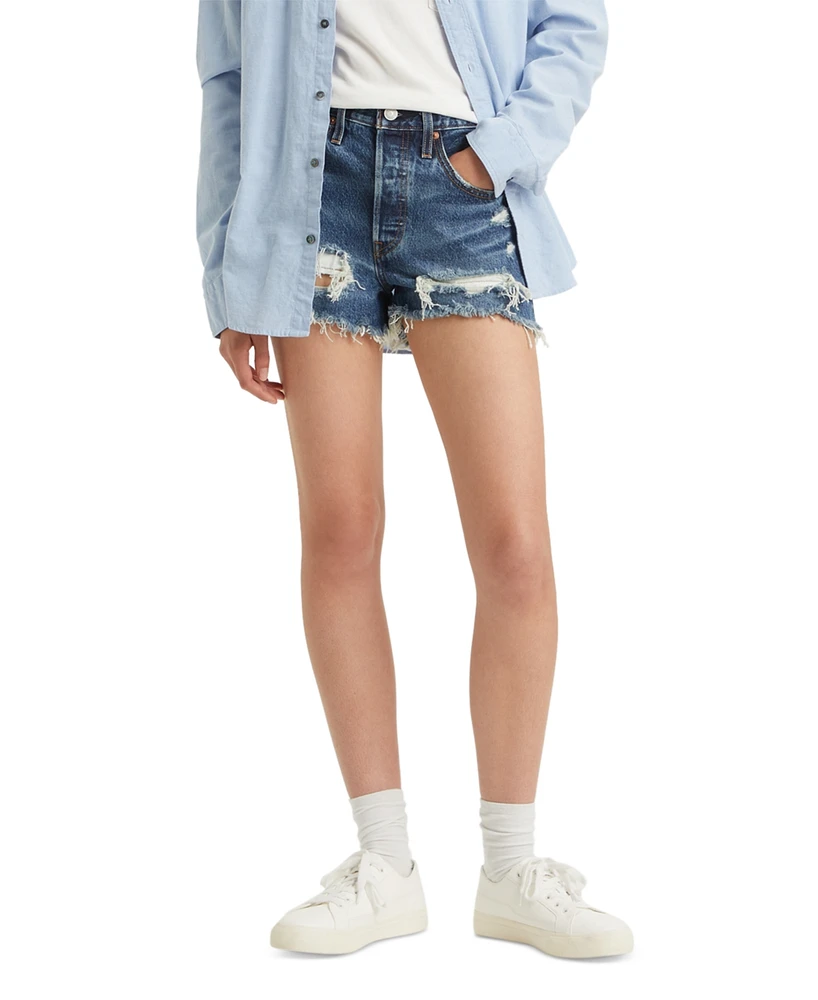 Levi's Women's 501 Button Fly Cotton High-Rise Denim Shorts