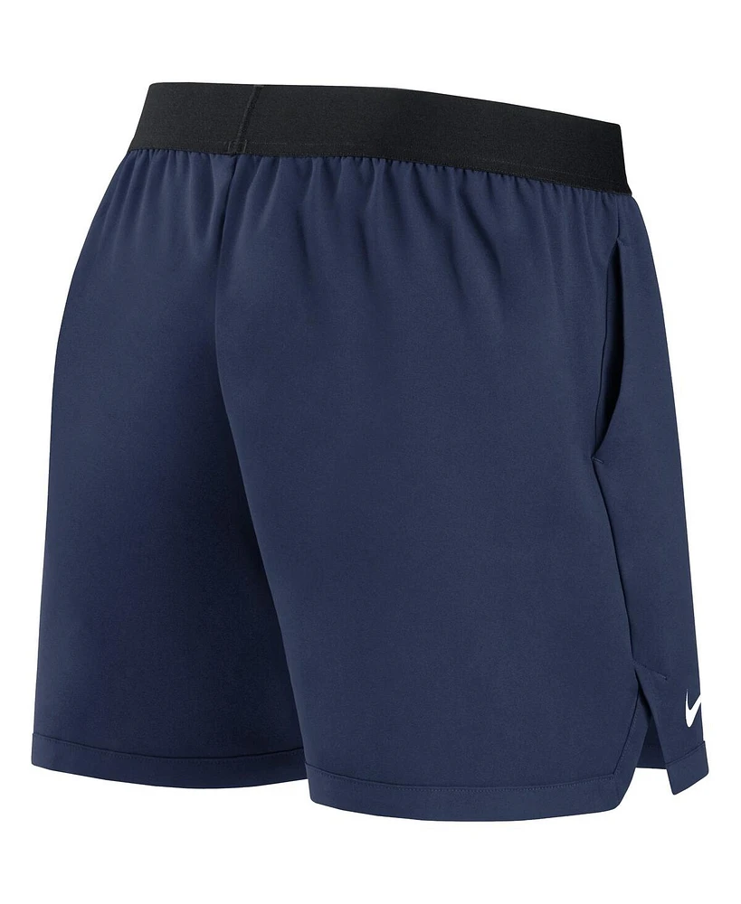 Women's Nike Navy Milwaukee Brewers Authentic Collection Flex Vent Max Performance Shorts