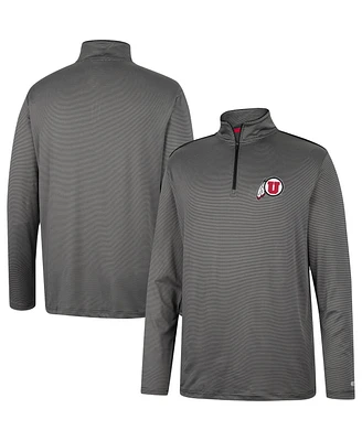 Men's Colosseum Charcoal Utah Utes Logo Quarter-Zip Windshirt