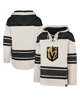 Men's '47 Brand Oatmeal Vegas Golden Knights Rockaway Lace-Up Pullover Hoodie