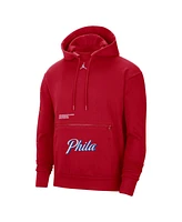 Men's Jordan Red Philadelphia 76ers Courtside Statement Edition Pullover Hoodie