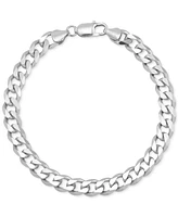 Men's Curb Chain Bracelet in Sterling Silver