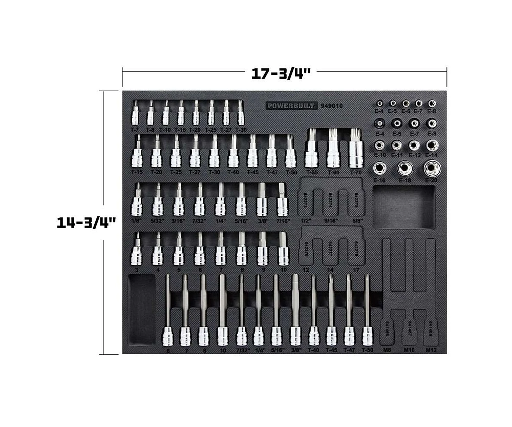 Powerbuilt 64 Piece Pro Tech Bit and E-Torx Socket Set