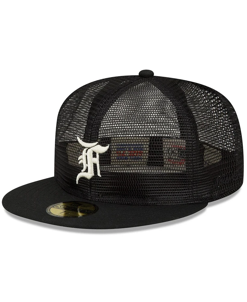 Men's New Era x Fear of God Black Mesh 59FIFTY Fitted Hat