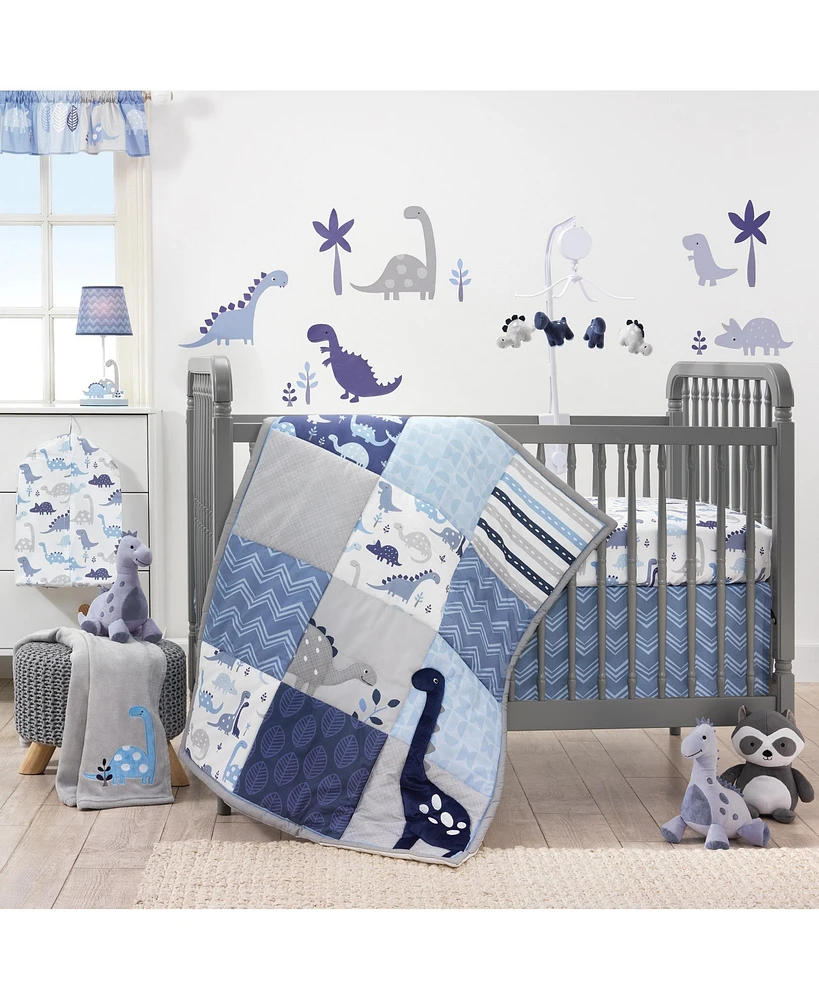 Bedtime Originals Roar Blue/Gray/White Dinosaur Baby Fitted Crib Sheet