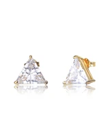 Sterling Silver Cubic Zirconia Large Triangle Earrings