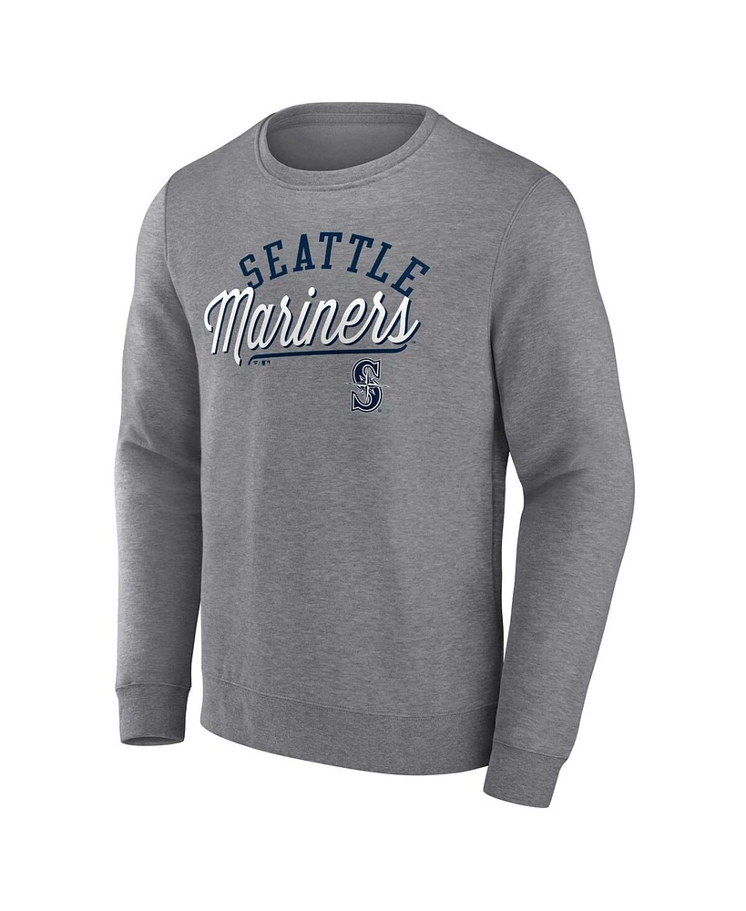 Men's Fanatics Heather Gray Seattle Mariners Simplicity Pullover Sweatshirt