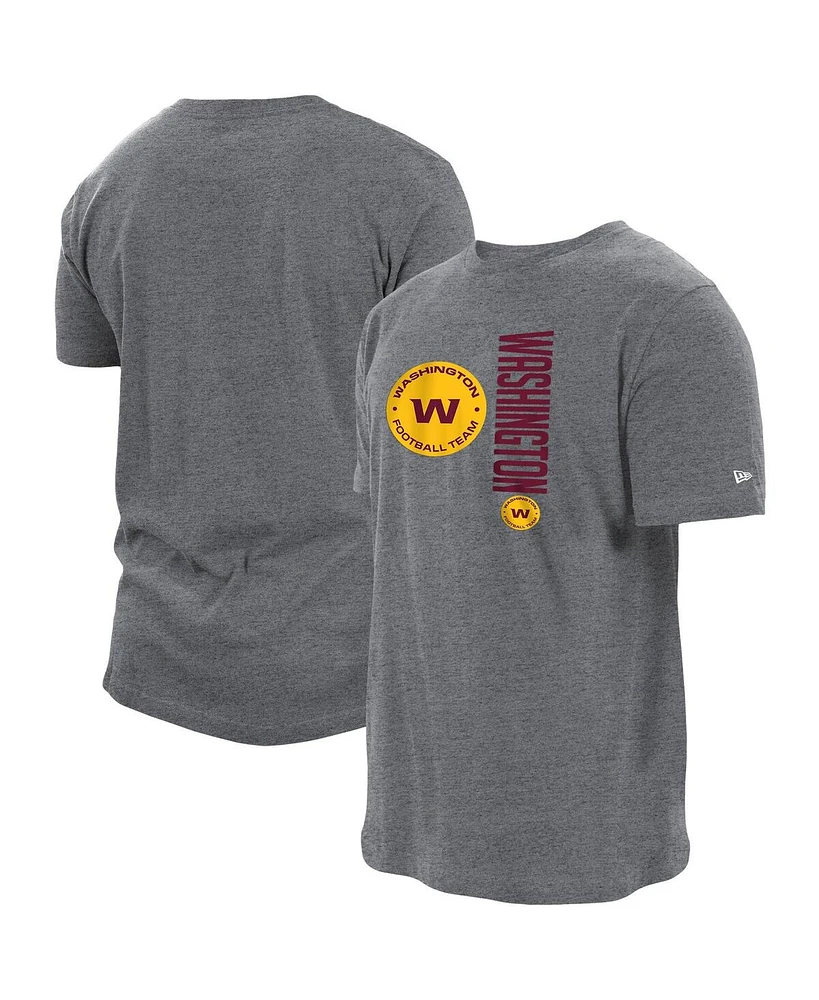 Men's New Era Heathered Gray Washington Football Team Split Logo 2-Hit T-shirt